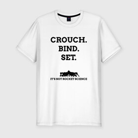 Мужская футболка хлопок Slim с принтом Crouch. Bind. Set , 92% хлопок, 8% лайкра | приталенный силуэт, круглый вырез ворота, длина до линии бедра, короткий рукав | rugby | игроки | регби | сборная | спорт | футбол
