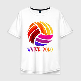 Мужская футболка хлопок Oversize с принтом Мяч для водного поло , 100% хлопок | свободный крой, круглый ворот, “спинка” длиннее передней части | polo | water polo | вода | водное поло | водный спорт | плавание | пловец | поло | спорт