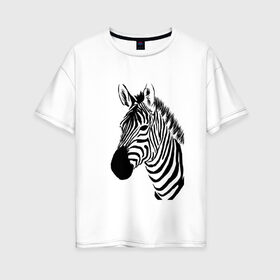 Женская футболка хлопок Oversize с принтом Зебра , 100% хлопок | свободный крой, круглый ворот, спущенный рукав, длина до линии бедер
 | fashion | style | животные | зебра | красота | мода | стиль
