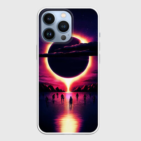 Чехол для iPhone 13 Pro с принтом Retrowave   bleeding sun ,  |  | cosmos | dark all day | gunship | retro wave | retrowave | stars