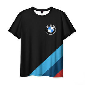 Мужская футболка 3D с принтом BMW , 100% полиэфир | прямой крой, круглый вырез горловины, длина до линии бедер | bmw | bmw performance | m | motorsport | performance | бмв | моторспорт