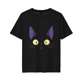 Женская футболка хлопок Oversize с принтом Котик , 100% хлопок | свободный крой, круглый ворот, спущенный рукав, длина до линии бедер
 | cat | kitten | kitty | киса | кот | котейка | котёнок | кошак | кошка | мяу