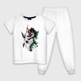 Детская пижама хлопок с принтом Аниме Принцесса Мононоке , 100% хлопок |  брюки и футболка прямого кроя, без карманов, на брюках мягкая резинка на поясе и по низу штанин
 | 