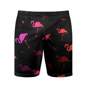 Мужские шорты спортивные с принтом Фламинго ,  |  | минимализм | прикольные картинки | прикольные надписи | розовый фламинго | фламинго
