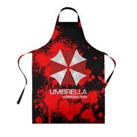 Фартук 3D с принтом UMBRELLA CORP , 100% полиэстер | общий размер — 65 х 85 см, ширина нагрудника — 26 см, горловина — 53 см, длина завязок — 54 см, общий обхват в поясе — 173 см. Принт на завязках и на горловине наносится с двух сторон, на основной части фартука — только с внешней стороны | Тематика изображения на принте: biohazard | biohazard 7 | crocodile | fang | game | hand | monster | new umbrella | resident evil | resident evil 7 | umbrella | umbrella corp | umbrella corporation | zombie | обитель