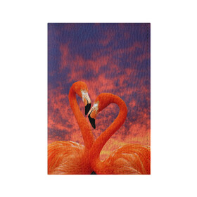 Обложка для паспорта матовая кожа с принтом Flamingo Love , натуральная матовая кожа | размер 19,3 х 13,7 см; прозрачные пластиковые крепления | 14 февраля | 8 марта | валентинов день | верность | влюбленность | влюбленные | вместе | вместе навсегда | девушке | женат | женский день | женский праздник | закат | замужем | кружка | любимая