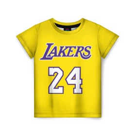 Детская футболка 3D с принтом Kobe Bryant 24 , 100% гипоаллергенный полиэфир | прямой крой, круглый вырез горловины, длина до линии бедер, чуть спущенное плечо, ткань немного тянется | 24 | basketball | kobe bryant | lakers | nba
