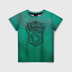 Детская футболка 3D с принтом Coat of Slytherin , 100% гипоаллергенный полиэфир | прямой крой, круглый вырез горловины, длина до линии бедер, чуть спущенное плечо, ткань немного тянется | vdgerir | гарри поттер | гриффиндор | дамблдор | добби | слизерин | хогвартс