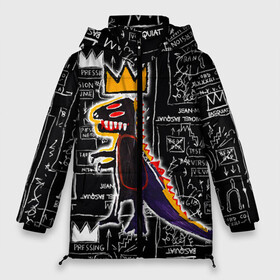 Женская зимняя куртка Oversize с принтом Basquiat Dinosaur , верх — 100% полиэстер; подкладка — 100% полиэстер; утеплитель — 100% полиэстер | длина ниже бедра, силуэт Оверсайз. Есть воротник-стойка, отстегивающийся капюшон и ветрозащитная планка. 

Боковые карманы с листочкой на кнопках и внутренний карман на молнии | Тематика изображения на принте: art | louis vuitton | lv