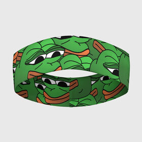 Повязка на голову 3D с принтом Pepe The Frog ,  |  | frog | meme | memes | pepe | pepe the frog | грустная жабка | лягушка | лягушонок пепе | мем | мемы