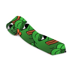Галстук 3D с принтом Pepe The Frog , 100% полиэстер | Длина 148 см; Плотность 150-180 г/м2 | Тематика изображения на принте: frog | meme | memes | pepe | pepe the frog | грустная жабка | лягушка | лягушонок пепе | мем | мемы