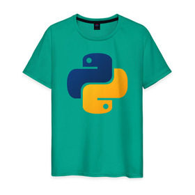 Мужская футболка хлопок с принтом Python , 100% хлопок | прямой крой, круглый вырез горловины, длина до линии бедер, слегка спущенное плечо. | Тематика изображения на принте: code | codes | pyhton | код | коды | питон | программирование | язык программирования