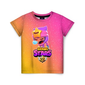 Детская футболка 3D с принтом BRAWL STARS SANDY , 100% гипоаллергенный полиэфир | прямой крой, круглый вырез горловины, длина до линии бедер, чуть спущенное плечо, ткань немного тянется | Тематика изображения на принте: 8 bit | 8 бит | bibi | brawl stars | crow | el brown | leon | leon shark | max | mr.p | sally leon | sandy | shark | stars | tara | virus | werewolf | акула | биби | вирус | ворон | леон | оборотень | пингвин
