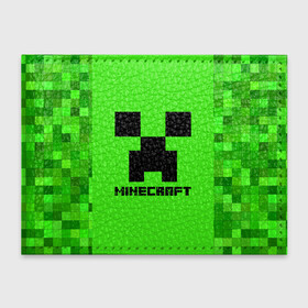 Обложка для студенческого билета с принтом MINECRAFT , натуральная кожа | Размер: 11*8 см; Печать на всей внешней стороне | Тематика изображения на принте: block | creeper | cube | minecraft | pixel | блок | геометрия | крафт | крипер | кубики | майнкрафт | пиксели