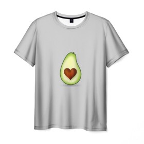 Мужская футболка 3D с принтом Авокадо сердечко , 100% полиэфир | прямой крой, круглый вырез горловины, длина до линии бедер | авокадо | авокадо с сердечком | авокадо сердечко | авокадо сердце | авокадо эмоции | сердечко | четыре | четыре авокадо