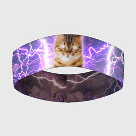 Повязка на голову 3D с принтом Котушка Теслы ,  |  | cat | lightning | lightning cat | tesla | арт с котом | грозовой кошак | катушка теслы | кот | кот мем | котейка | котушка теслы | котяра | кошак | кошка | мем с котом | молнии | тесла