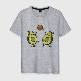 Мужская футболка хлопок с принтом Авокадик , 100% хлопок | прямой крой, круглый вырез горловины, длина до линии бедер, слегка спущенное плечо. | avocado | vegan | vegetarian | авокадо | веган | вегетарианство