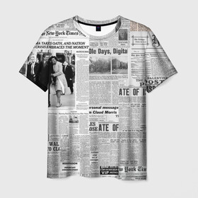 Мужская футболка 3D с принтом Газета Newspaper , 100% полиэфир | прямой крой, круглый вырез горловины, длина до линии бедер | america | americans | chicago | new york times | newspaper | newspapers | tribune | wahintgon post | американские | газета | газетная | газеты | из газет | модная | модный | сша | трибьют