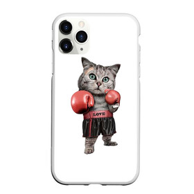 Чехол для iPhone 11 Pro Max матовый с принтом Кот боксёр , Силикон |  | Тематика изображения на принте: арт | животные | искусство | картинка | рисунок