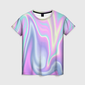 Женская футболка 3D с принтом Vaporwave , 100% полиэфир ( синтетическое хлопкоподобное полотно) | прямой крой, круглый вырез горловины, длина до линии бедер | Тематика изображения на принте: abstraction | vaporwave | абстракция | узор