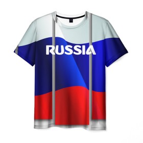 Мужская футболка 3D с принтом Россия. , 100% полиэфир | прямой крой, круглый вырез горловины, длина до линии бедер | 8 | 8 марта | russia | весна | женский день | идея подарка | любимой | март | международный женский день | наша раша | патриотизм | подарок | праздник | раша | россия | россия 2020 | ст | штамп | я русский