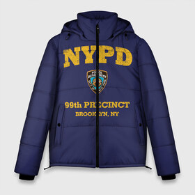 Мужская зимняя куртка 3D с принтом Бруклин 9-9 департамент NYPD , верх — 100% полиэстер; подкладка — 100% полиэстер; утеплитель — 100% полиэстер | длина ниже бедра, свободный силуэт Оверсайз. Есть воротник-стойка, отстегивающийся капюшон и ветрозащитная планка. 

Боковые карманы с листочкой на кнопках и внутренний карман на молнии. | Тематика изображения на принте: 99 | brooklyn 99 | police | бруклин | бруклин 9 9 | девять девять | департамент | джейк | джеффордс | значок | логотип | нью йорк | перальта | сериал | терри | чарльз бойл