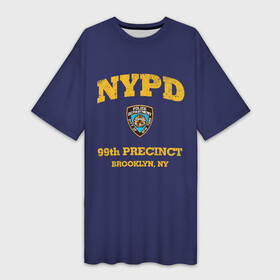 Платье-футболка 3D с принтом Бруклин 9 9 департамент NYPD ,  |  | Тематика изображения на принте: 99 | brooklyn 99 | police | бруклин | бруклин 9 9 | девять девять | департамент | джейк | джеффордс | значок | логотип | нью йорк | перальта | сериал | терри | чарльз бойл