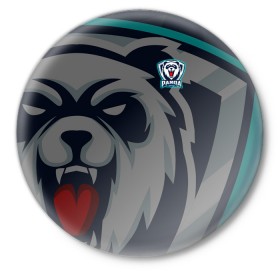 Значок с принтом Форма Panda ,  металл | круглая форма, металлическая застежка в виде булавки | design | logo | mascot | баскетбол | герои | дикий | животное | звери | зверь | киберспорт | медведь | охота | панда | сверепый | спортивная | стиль | талисман | фитнес | форма | футбол | хищник | яркие