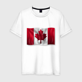 Мужская футболка хлопок с принтом Канада , 100% хлопок | прямой крой, круглый вырез горловины, длина до линии бедер, слегка спущенное плечо. | 3d | 3д | canada | государственный | государство | канада | канадец | канадский | канадцы | клён | лист | листья | объёмный | страна | страны | туристические | туристический | флаг | флаги | флажки | флажок