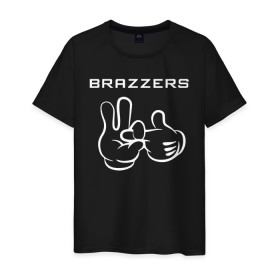Мужская футболка хлопок с принтом Brazzers , 100% хлопок | прямой крой, круглый вырез горловины, длина до линии бедер, слегка спущенное плечо. | brazzers | ананизм | бразерс | браззерс | братья | звезда | мостурба | надпись | прикол | проно хуб | сайт | с