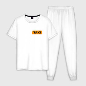 Мужская пижама хлопок с принтом FAKE TAXI , 100% хлопок | брюки и футболка прямого кроя, без карманов, на брюках мягкая резинка на поясе и по низу штанин
 | brand | brazzers | fake taxi | faketaxi | hub | mode | playboy | бразерс | бренд | мода | фейк такси