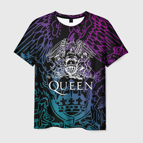 Мужская футболка 3D с принтом QUEEN , 100% полиэфир | прямой крой, круглый вырез горловины, длина до линии бедер | Тематика изображения на принте: queen | rock | we will rock you | брайан мэи | группа queen | группа квин | джон дикон | квин | королева | король | роджер тейлор | рок | фредди меркьюри