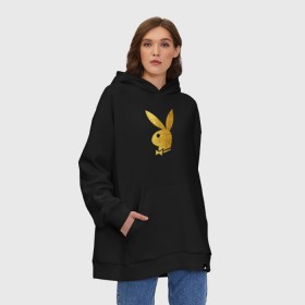 Худи SuperOversize хлопок с принтом PLAYBOY GOLD , 70% хлопок, 30% полиэстер, мягкий начес внутри | карман-кенгуру, эластичная резинка на манжетах и по нижней кромке, двухслойный капюшон
 | brand | brazzers | fake taxi | faketaxi | hub | mode | playboy | бразерс | бренд | мода | фейк такси