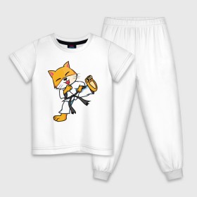 Детская пижама хлопок с принтом Каратэ Лис , 100% хлопок |  брюки и футболка прямого кроя, без карманов, на брюках мягкая резинка на поясе и по низу штанин
 | fox | foxy | боевые искусства | карате | каратэ | кимоно | лис | лиса | лисичка | рисунок