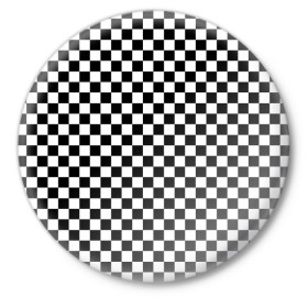 Значок с принтом Шахматка мелкая ,  металл | круглая форма, металлическая застежка в виде булавки | Тематика изображения на принте: квадраты | мелкая шахматка | текстуры | узор шахматка | узоры | чб | чб квадраты | чб узор | шахматка | шахматная доска | шахматы