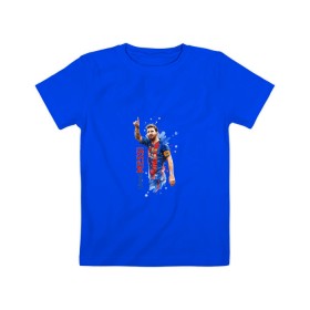 Детская футболка хлопок с принтом Месси , 100% хлопок | круглый вырез горловины, полуприлегающий силуэт, длина до линии бедер | lionel | messi | барса | барселона | испания | лионель | месси | футбол