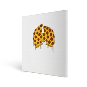 Холст квадратный с принтом Pizza Clan , 100% ПВХ |  | ghostface | method man | pizza | rap | rza | wu tang | ву танг | еда | метод мен | пицца | рэп