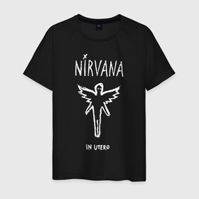 Мужская футболка хлопок с принтом Nirvana In utero , 100% хлопок | прямой крой, круглый вырез горловины, длина до линии бедер, слегка спущенное плечо. | Тематика изображения на принте: in utero | nevermind | nirvana | nirvana in utero | smile | курт кобейн | нирвана | нирвана in utero