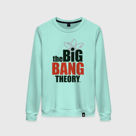 Женский свитшот хлопок с принтом Big Bang Theory logo , 100% хлопок | прямой крой, круглый вырез, на манжетах и по низу широкая трикотажная резинка  | big bang theory | howard wolowitz | leonard hofstadter | penny | raj | sheldon cooper | stuart bloom | vdgerir | воловитц | леонард хофстедер | пэнни | радж | раджешь кутрапалли | тбв | теория большого взрыва | чак лорри | шелдон | шэл