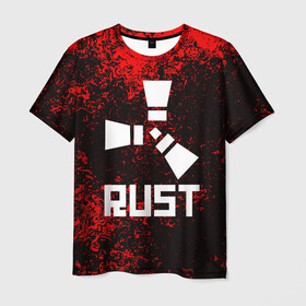 Мужская футболка 3D с принтом RUST , 100% полиэфир | прямой крой, круглый вырез горловины, длина до линии бедер | dayz | facepunch | rust | state of decay | survival | the forest | this war of mine | выживалка rust | раст
