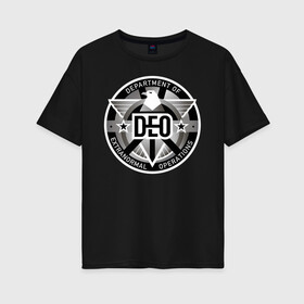 Женская футболка хлопок Oversize с принтом DEO , 100% хлопок | свободный крой, круглый ворот, спущенный рукав, длина до линии бедер
 | supergirl | vdzabma | супергерл