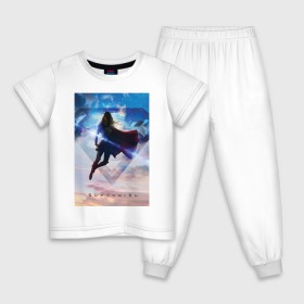 Детская пижама хлопок с принтом Supergirl , 100% хлопок |  брюки и футболка прямого кроя, без карманов, на брюках мягкая резинка на поясе и по низу штанин
 | kara danvers | supergirl | vdzabma | кара дэнверс | супергерл