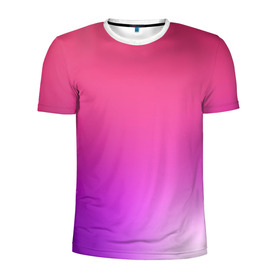 Мужская футболка 3D спортивная с принтом Нежный цвет , 100% полиэстер с улучшенными характеристиками | приталенный силуэт, круглая горловина, широкие плечи, сужается к линии бедра | Тематика изображения на принте: красный | нежный цвет | плавный переход | фиолетовый