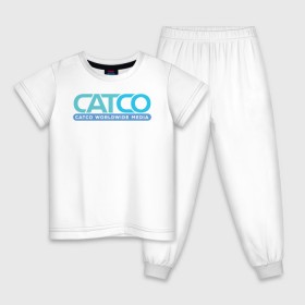 Детская пижама хлопок с принтом CatCo , 100% хлопок |  брюки и футболка прямого кроя, без карманов, на брюках мягкая резинка на поясе и по низу штанин
 | catco | supergirl | vdzabma | кэтко | супергерл