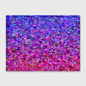 Обложка для студенческого билета с принтом Треугольники мозаика пиксели , натуральная кожа | Размер: 11*8 см; Печать на всей внешней стороне | Тематика изображения на принте: абстракция | геометрия | детали | мозаика | пиксели | розовый | синий | тренды | треугольники | фигуры | фиолетовый