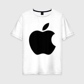 Женская футболка хлопок Oversize с принтом Apple , 100% хлопок | свободный крой, круглый ворот, спущенный рукав, длина до линии бедер
 | apple | техника | яблоко