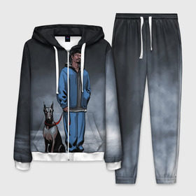 Мужской костюм 3D с принтом Snoop Dogg , 100% полиэстер | Манжеты и пояс оформлены тканевой резинкой, двухслойный капюшон со шнурком для регулировки, карманы спереди | 