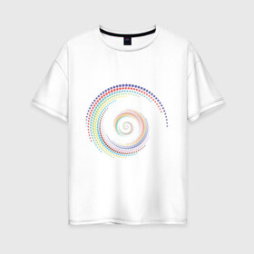 Женская футболка хлопок Oversize с принтом Обман зрения , 100% хлопок | свободный крой, круглый ворот, спущенный рукав, длина до линии бедер
 | Тематика изображения на принте: водоворот | вортекс | зрения | иллюзия | картинки | обман | оптическая | позитив | прикольные | радуга | циклон