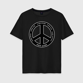 Женская футболка хлопок Oversize с принтом Pacific , 100% хлопок | свободный крой, круглый ворот, спущенный рукав, длина до линии бедер
 | hippie | love | pacific | peace | любовь | мир | пацифик | хиппи