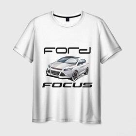 Мужская футболка 3D с принтом FORD , 100% полиэфир | прямой крой, круглый вырез горловины, длина до линии бедер | focus | ford | авто | гонки | машина | тачка | фокус | форд